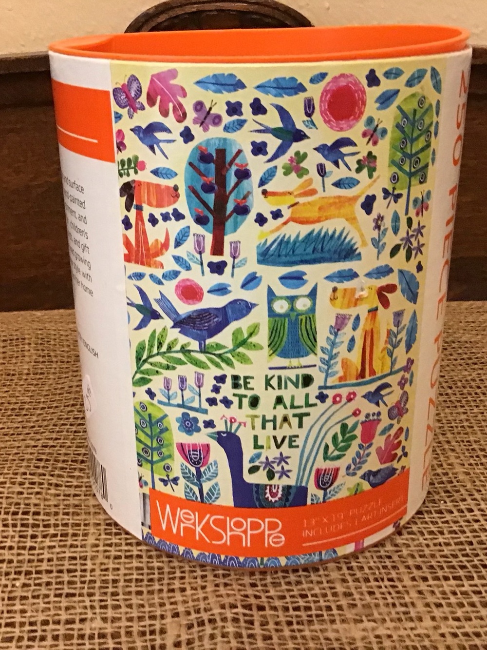Werkshoppe 250 pc puzzle.  Be Kind artwork by artist Tracey English